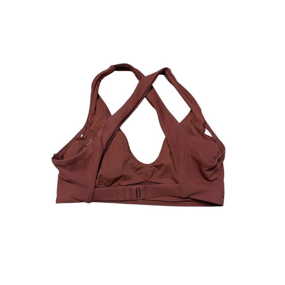 Prana Ella Ribbed Cross Back Bikini Top Rust Brown XS - Picture 4 of 7